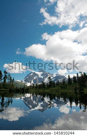 Mt Baker, a beatiful reflection on the picture lake.