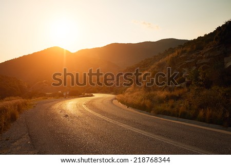 Similar – Image, Stock Photo Old serpentine road in the high alps