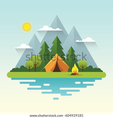 Similar – Image, Stock Photo camping tent mountain