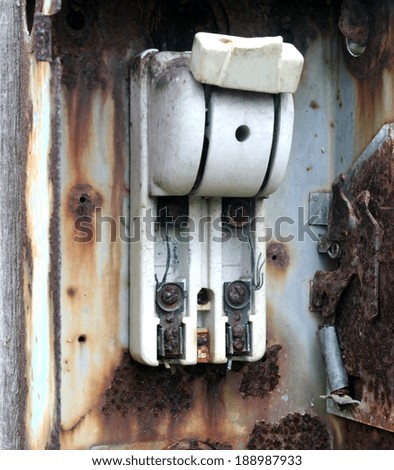old electricity switch, breaker