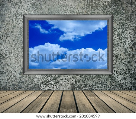 Background of concrete wall with frame texture