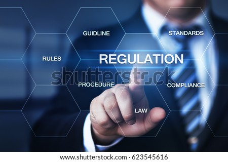Regulation Compliance Rules Law Standard Business Technology concept Stockfoto © 