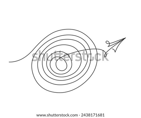 Continuous one line drawing. Paper style plane flying art. Spiral movement. Business startup concept. Adjustable black stroke Transparent background. Single outline doodle design. Vector illustration.