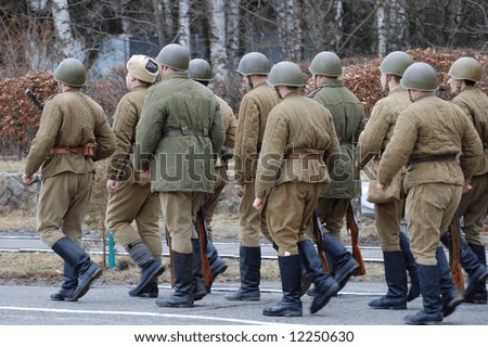 Red Army soldiers WW2. Historical reenacting