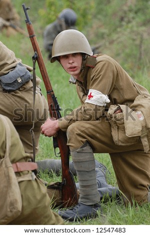 Red Army Paramedic. Ww2 Reenacting Stock Photo 12547483 : Shutterstock