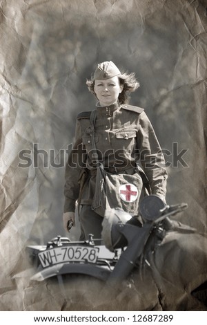 Red Army. Military paramedic. WW2 reenacting