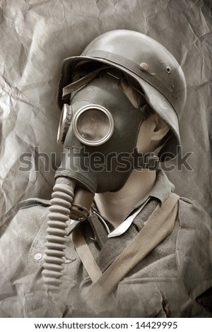 German Soldier In Gas Mask . Ww2 Reenacting Stock Photo 14429995 ...