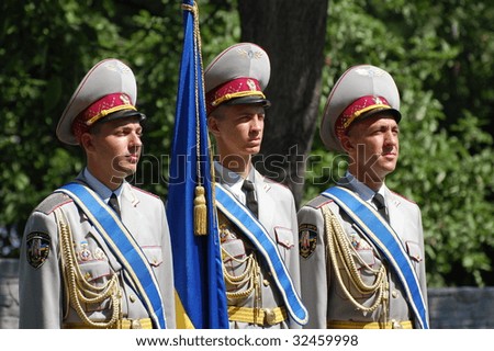 KIEV,UKRAINE- JUNE 21:  Honor Guard. Lost soldiers of WW2 funerals. June 21,2008. Kiev,Ukraine