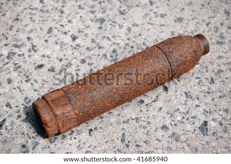 Old rusted Soviet World War II rifle grenade