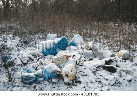 Environmental contamination.Illegal trush dump. Near Kiev,Ukraine