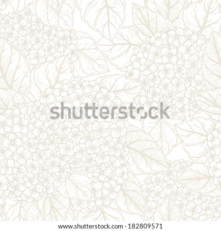 Vector seamless floral pattern with flowers hydrangeas.