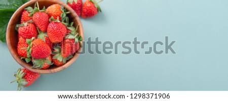 Similar – Image, Stock Photo topview of strawberries on wooden background