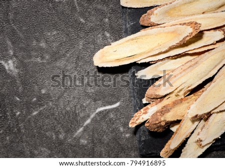Chinese herbal medicines -- Astragalus on stone background
 Foto d'archivio © 