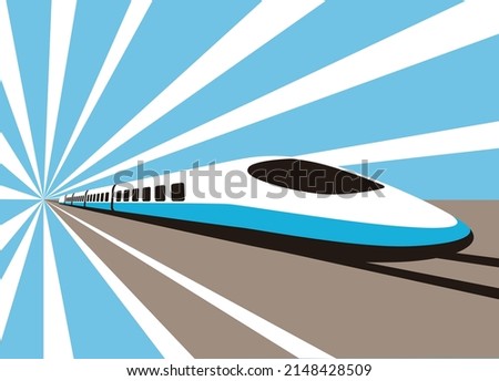 High speed bullet train coming out, modern flat design, vector illustration