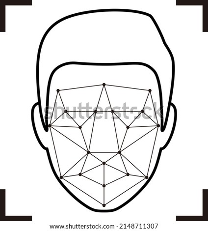 Face ID, facial Recognition System concept icons, biometric identification, personal verification, simple vector illustration