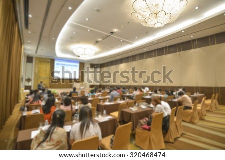 Blurred Abstract background international conference in meeting room