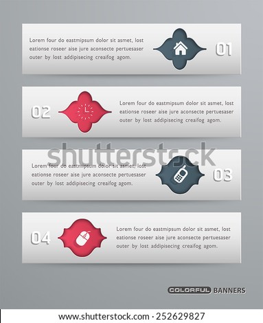 Set of greyscale banners template with Islamic design
