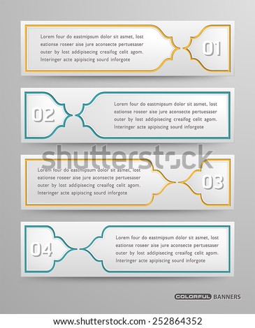 Set of banners template with Islamic design elements