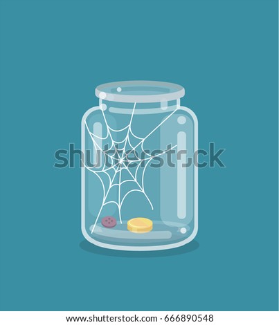 Saving flat empty money jar