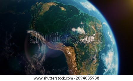 Similar – Image, Stock Photo Earth planet viewed from space showing north america,3d render of planet Earth with detailed relief and atmosphere,elements of this image furnished by NASA.Global overview.Cinematic feeling with glow.