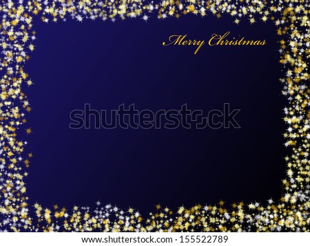 Abstract Christmas Background with frame, bokeh and stars