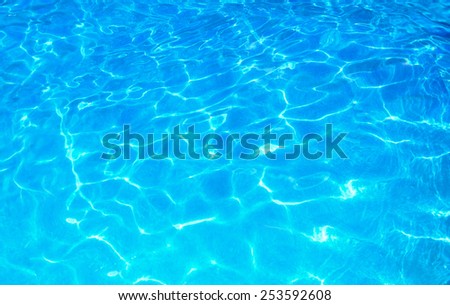 Blue clear ocean water background in sunny day