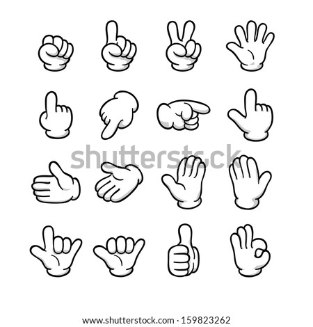 Hand Sign Icons Set Stock Vector Illustration 159823262 : Shutterstock