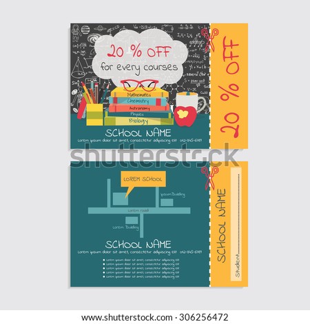 Discount voucher template design for tutoring school and or school stuff store