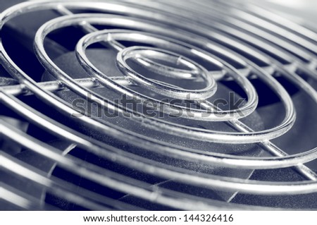Cooling fan grill closeup photo