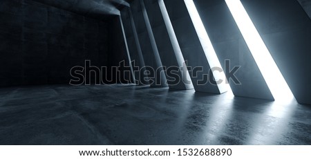 Image, Stock Photo tall large gray concrete building with empty windows