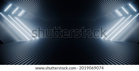 Similar – Image, Stock Photo Dark tunnel illuminated by red neon light