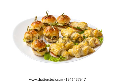 
Buffet food. Kanape, rolls, and other snacks Stock fotó © 