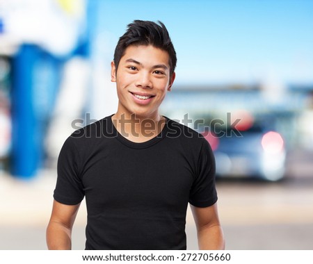 young chinese man smiling