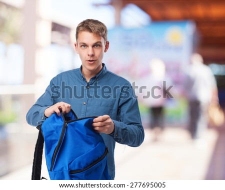 young student with back-pack