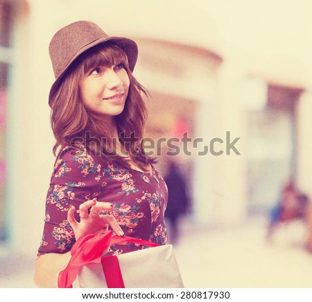 cool young-woman with a gift