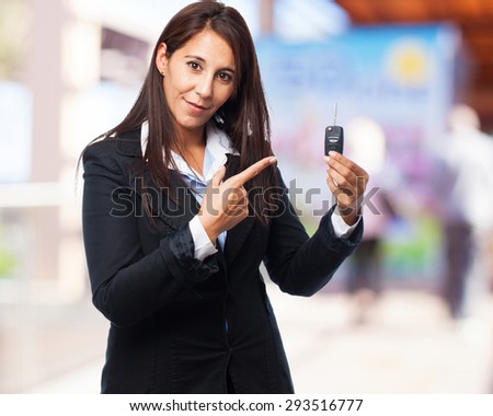 cool business woman with remote control car