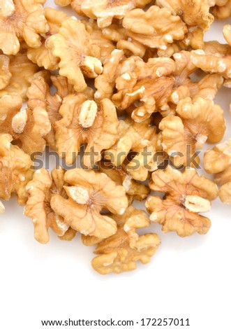 Close-up of shelled walnuts at farmers market in Turkey