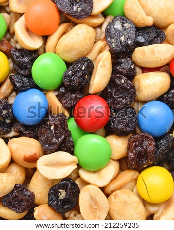 trail mix on background