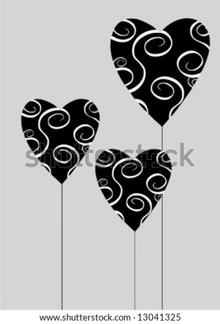 Vector Clipart of Ilustration of a black heart pattern background