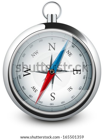 Abstract vector illustration of a compass on a white background with a shadow eps 10 / compass