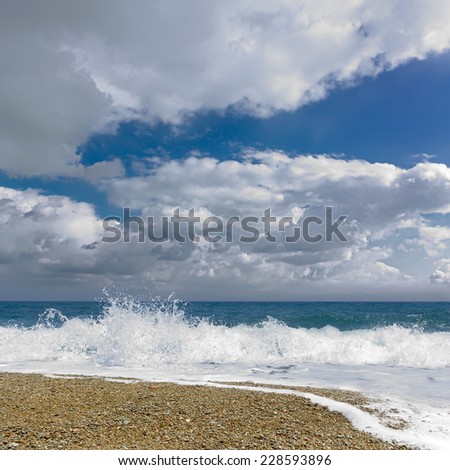 wave pebbles  wave pebbles photo taken on the shore of Alushta Crimea