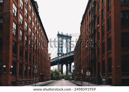 New York, US - May 13, 2023 - Manhattan Bridge at Brooklyn street New York city US