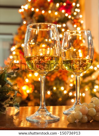 Holiday glass of wine