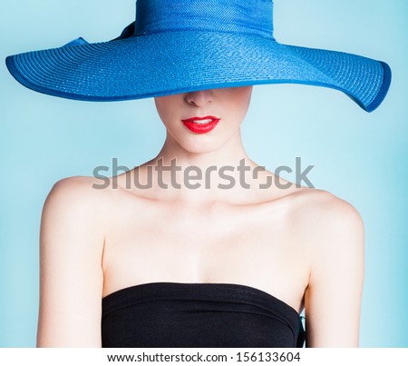 Portrait of attractive sexy woman with hat