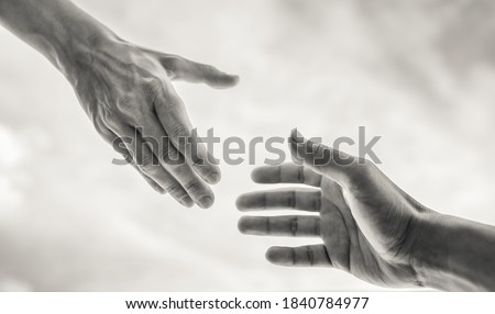 Closeup of helping hand. Helping a friend in need concept.  Foto d'archivio © 