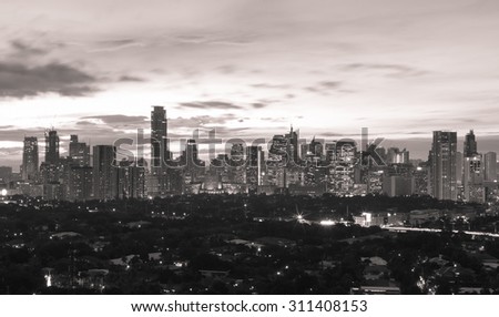Manila skyline at night, Philippines