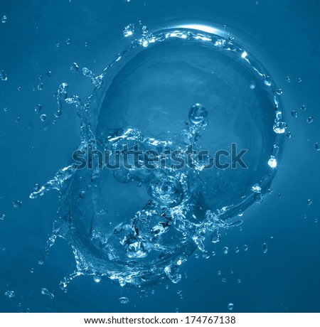 circles on the water after falling drops