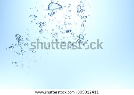 Beautiful wave and bubbles of pure drinking water in closeup