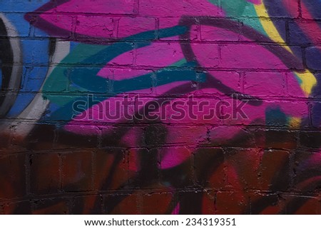 MELBOURNE, AUSTRALIA, 28 NOVEMBER 2014. Abstract graffiti on wall by unidentified artist. Importance of youth projects street art recognized.