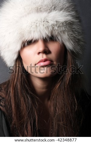 fashion woman in fur-cap